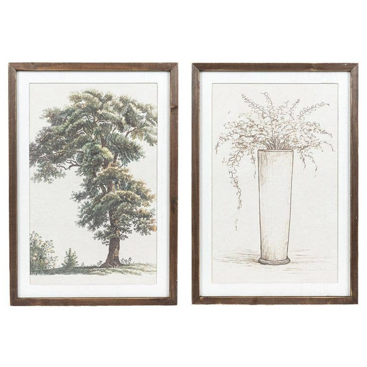 Reversible Wood Flowers/Trees Wall Art
