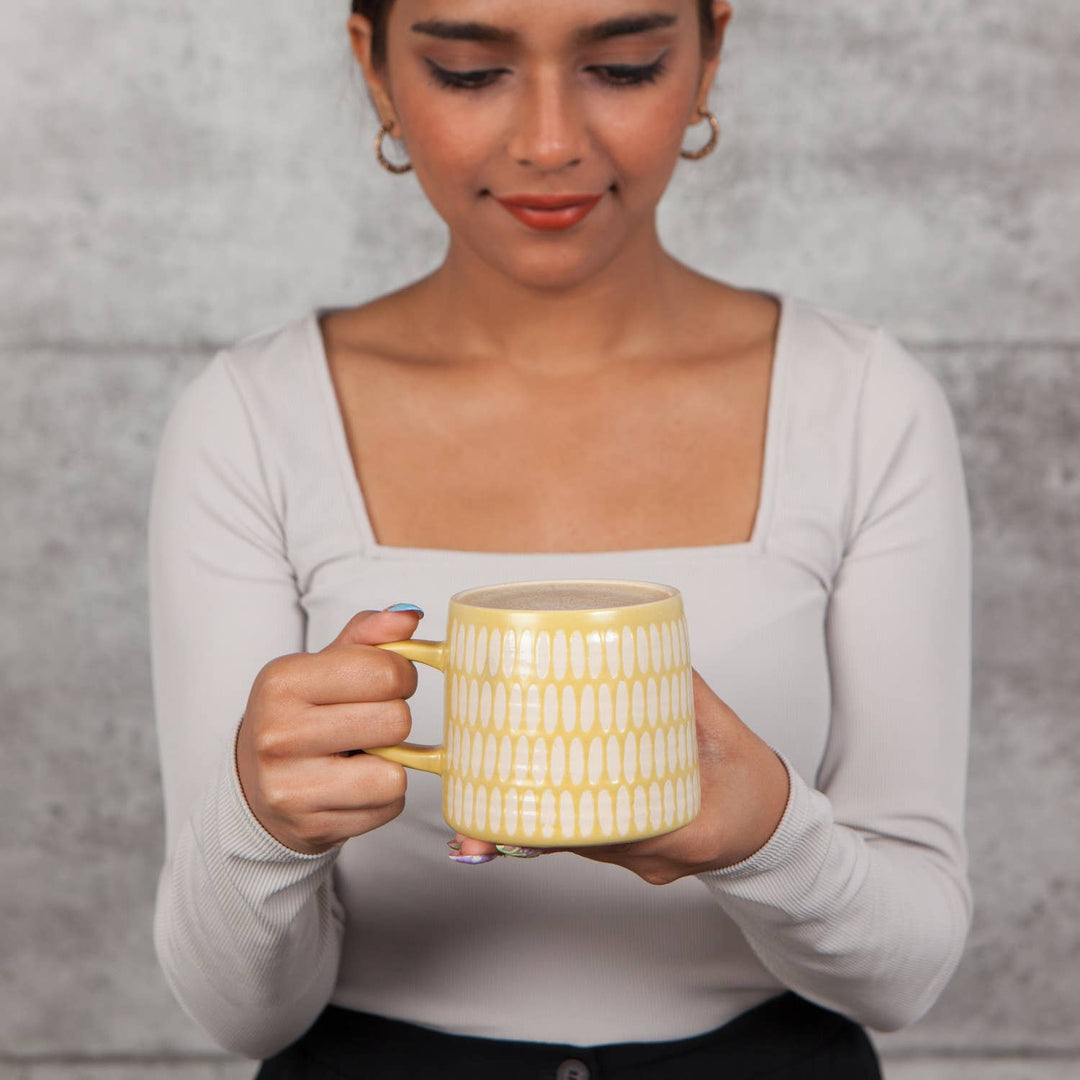 Ochre Imprint Stoneware Mugs 12 oz
