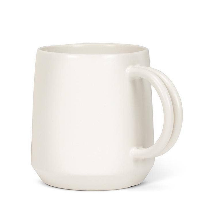 Double Handle Mug-White-3.75"H(12oz)