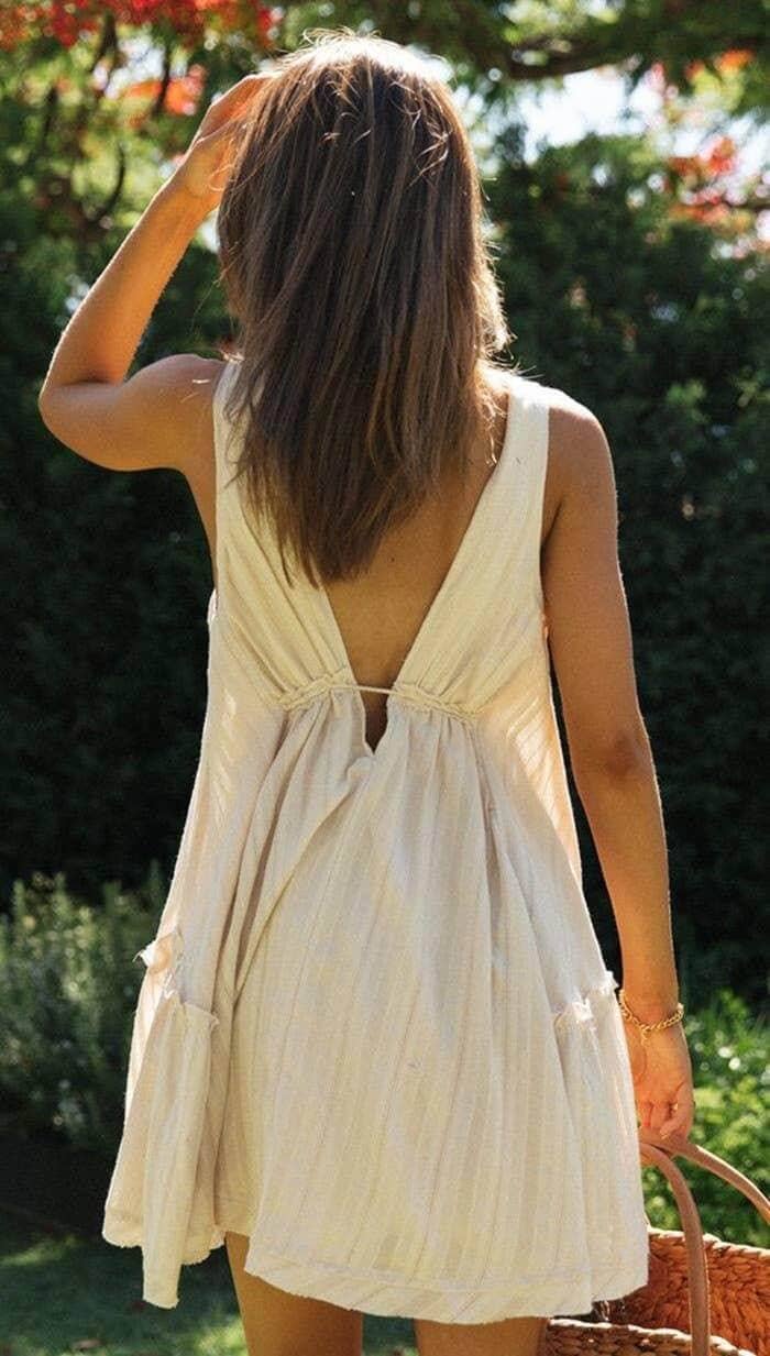 V-Neck Mini Dress/Beach Coverup