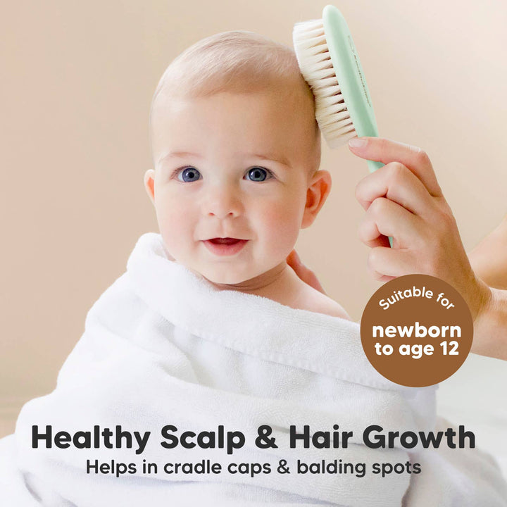 KeaBabies Baby Hair Brush and Comb Set - Sage