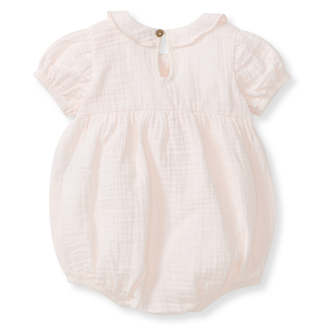 Baby Girl Muslin Collar Bubble Romper