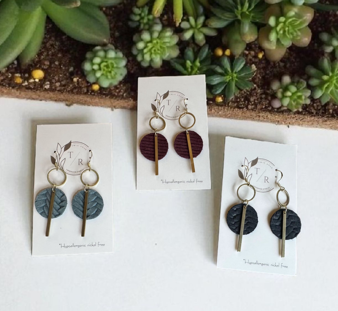 Mini-Jude Genuine Leather Earrings