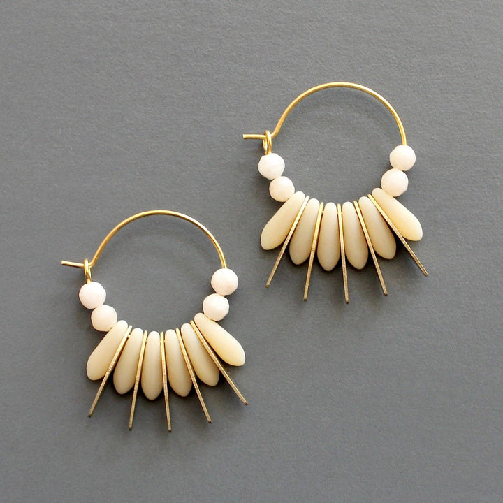 Matte Cream Hoop Earrings