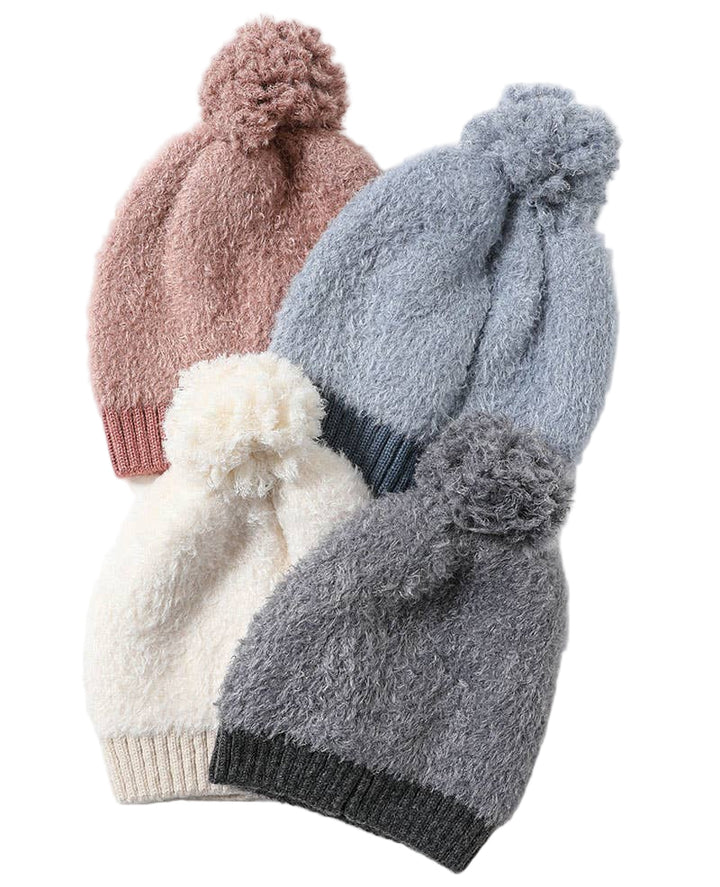 Furry Pom Knit Beanie
