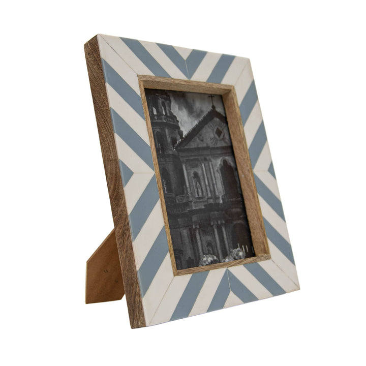 Alya 5x7 Photo Coastal Blue and White Picture Frame