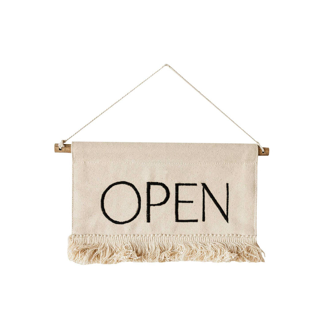 Claudia Embroidered Open-Closed Sign