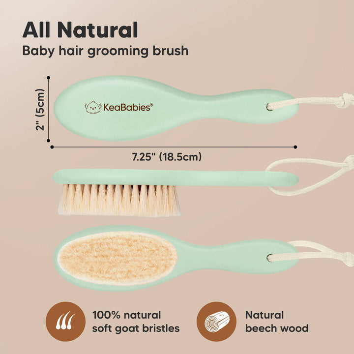 KeaBabies Baby Hair Brush - Sage