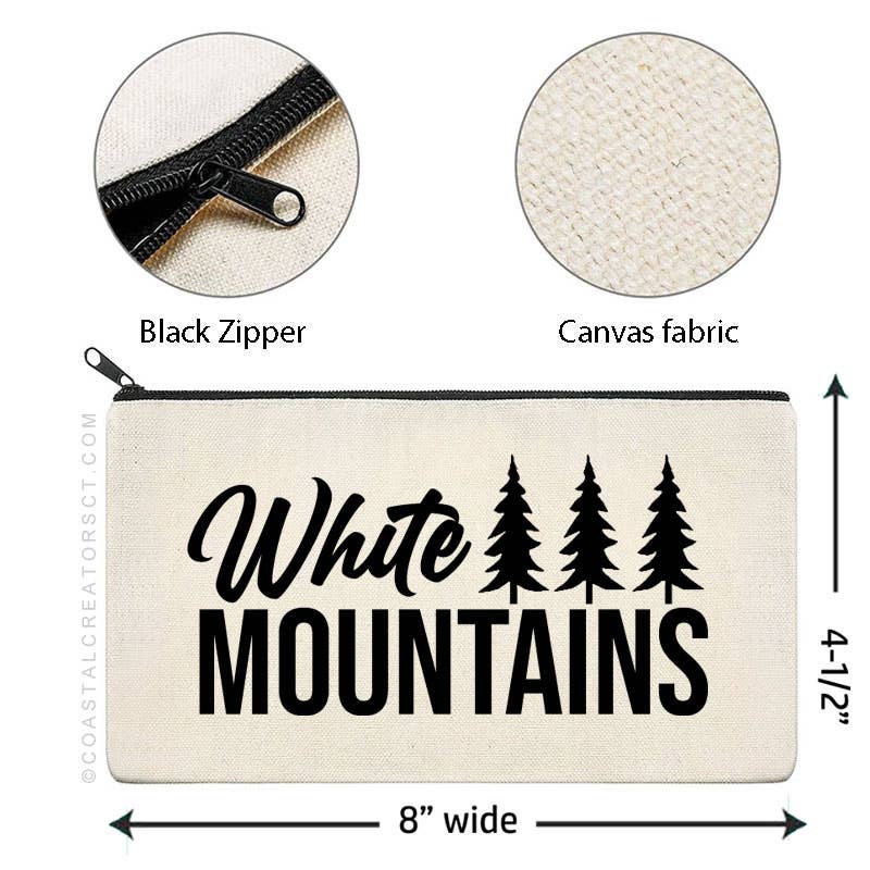 New Hampshire White Mountains Multi-Use Canvas Travel Pouch