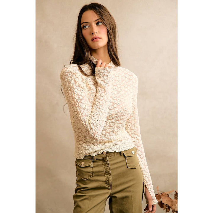 Ivory Floral Stretch Top