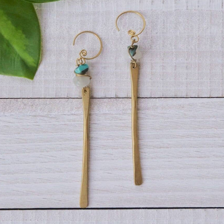 Brass Bar Dangle Earring