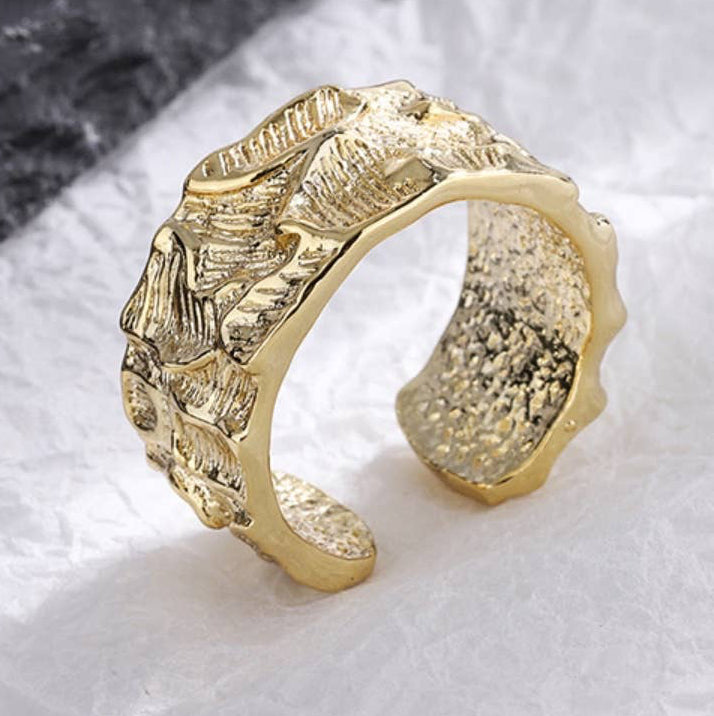 Textured Gold Open Ring