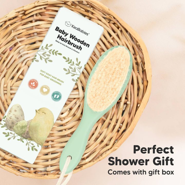 KeaBabies Baby Hair Brush - Sage