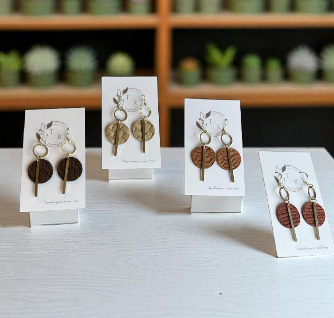 Mini-Jude Genuine Leather Earrings