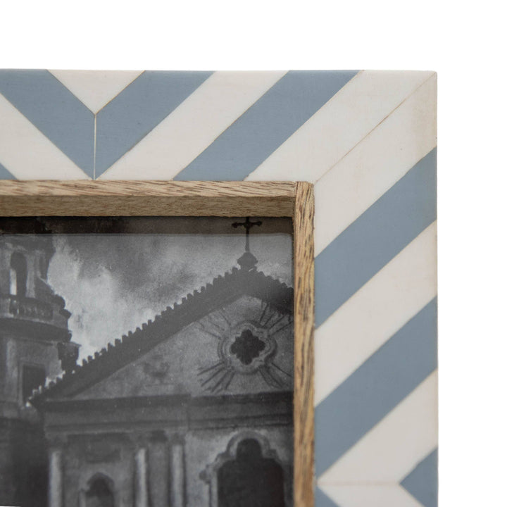 Alya 5x7 Photo Coastal Blue and White Picture Frame