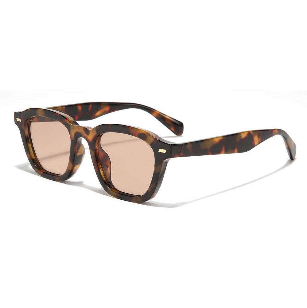 Leopard Polarized Oversize Square Frame Sunglasses
