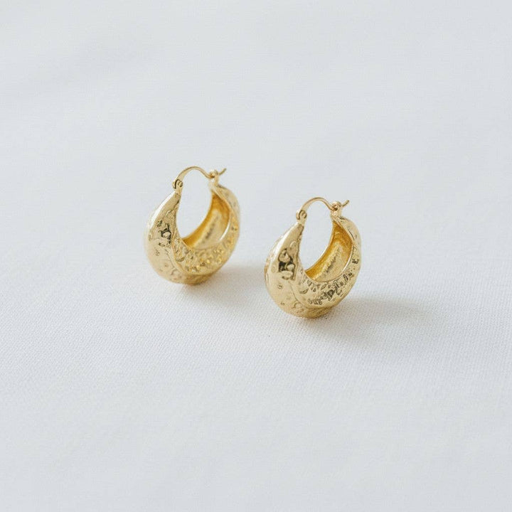 Gold Plated Pleated Drop Earrings