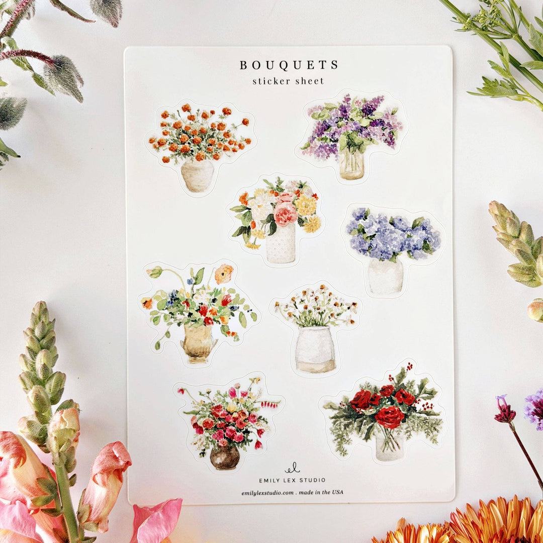Bouquets Sticker Sheets by Emily Lex