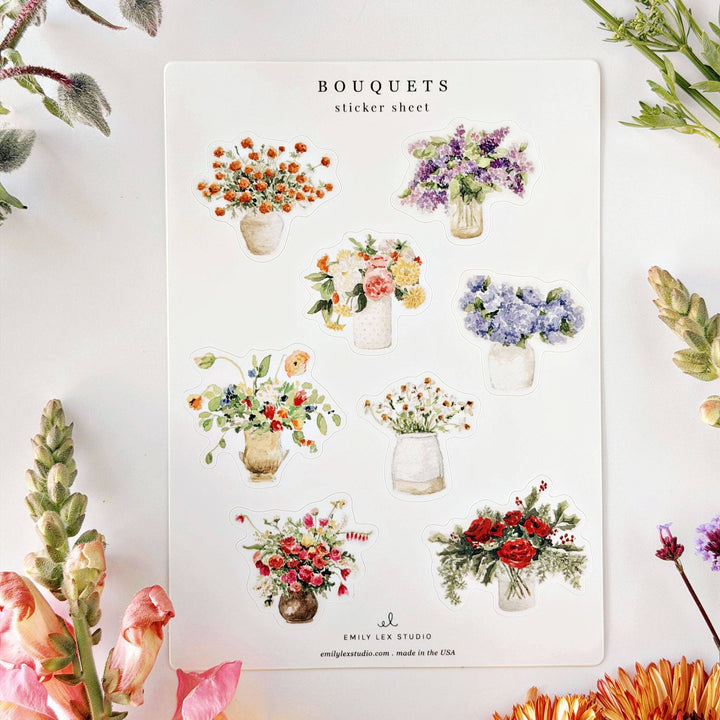Bouquets Sticker Sheets by Emily Lex