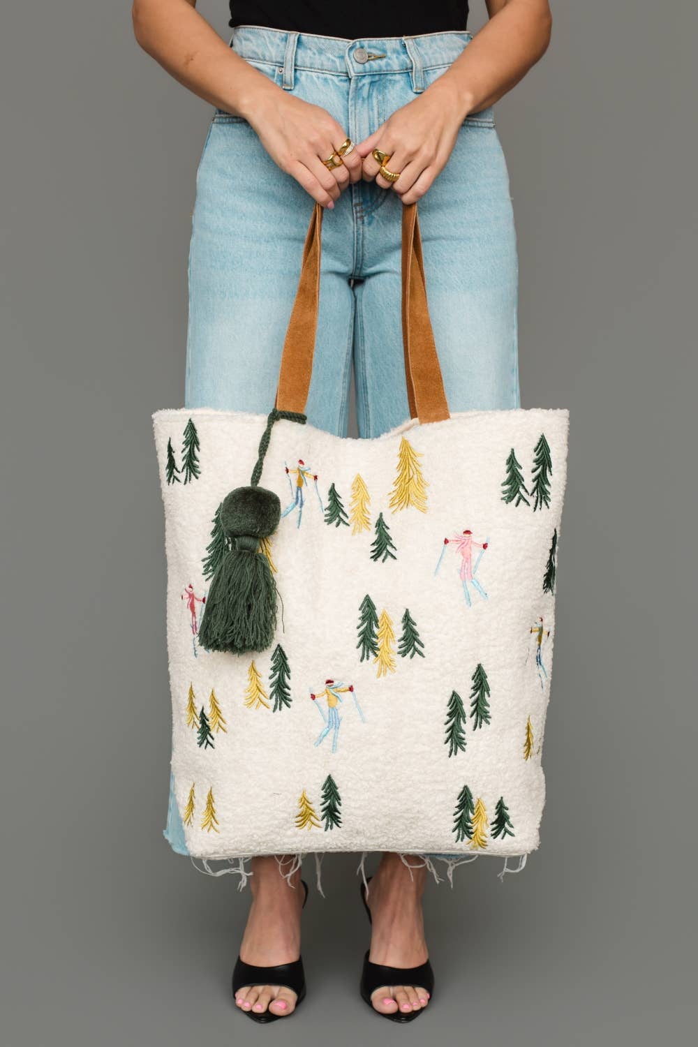 Skiing People Scene Tote