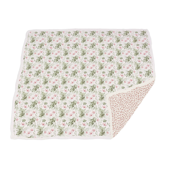 Silver Pink Orchid and Little Leopard Blanket
