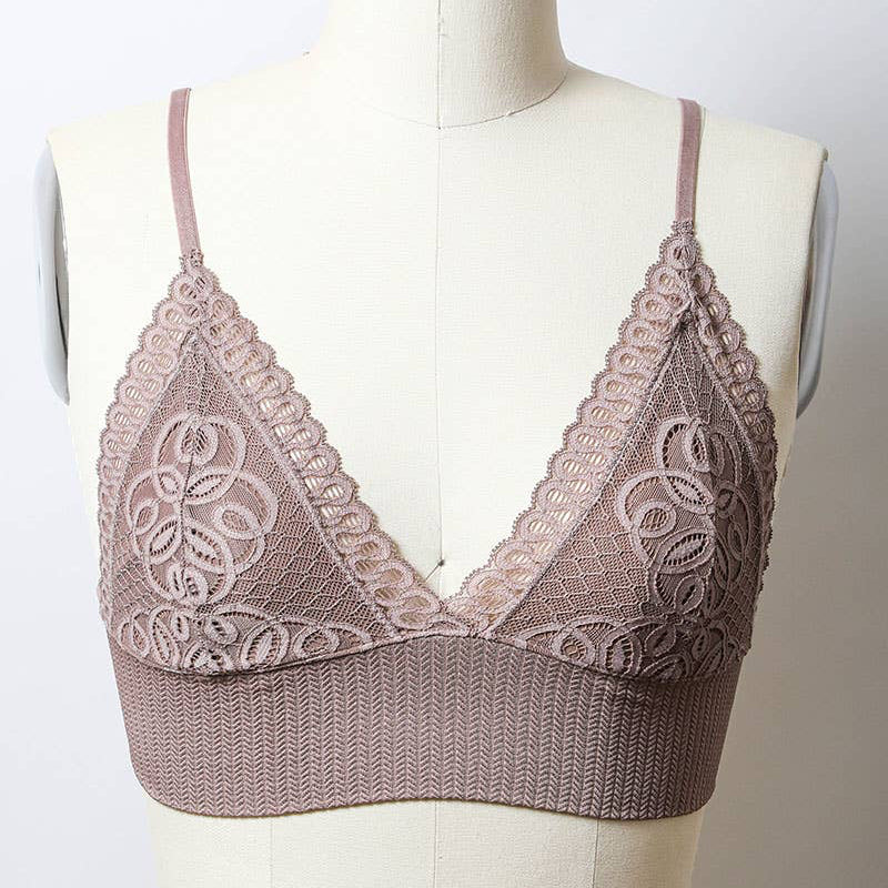 Mocha Lace Longline Seamless Bralette