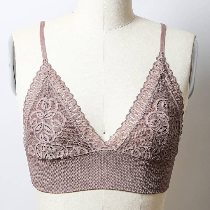 Mocha Lace Longline Seamless Bralette