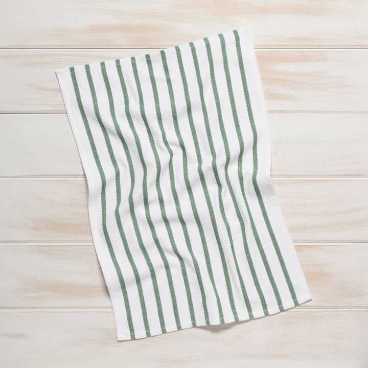 Basketweave Elm Green Dishtowel