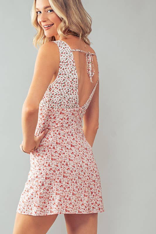 Floral V-Neck Mini Dress