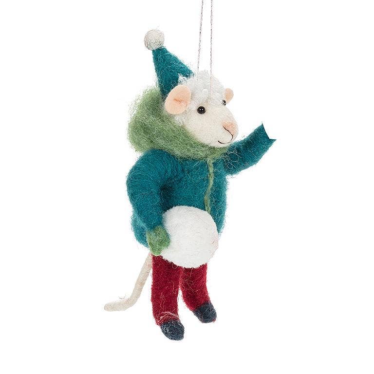 Winter Sport Mouse Ornament-3 Assorted-5.5"H