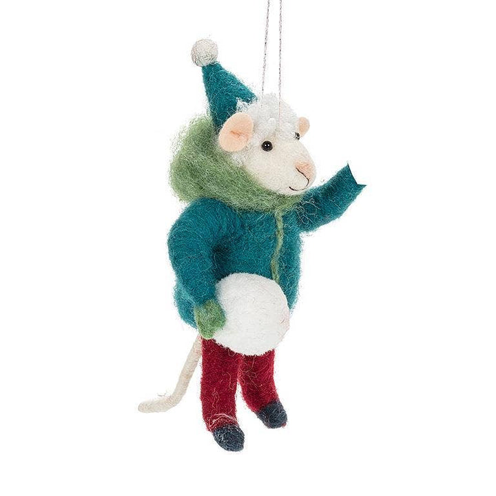 Winter Sport Mouse Ornament-3 Assorted-5.5"H
