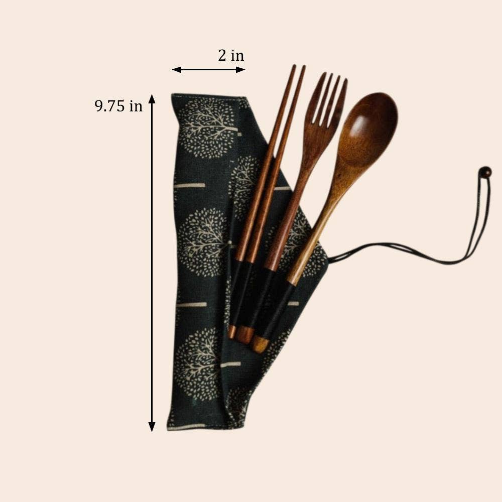 Blue/Grey Coconut Utensil Cutlery Set