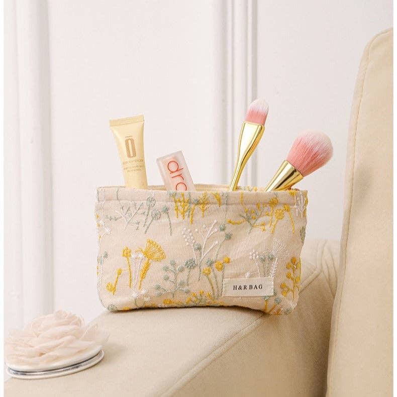 Colorful Embroidery Portable Cosmetic Bag