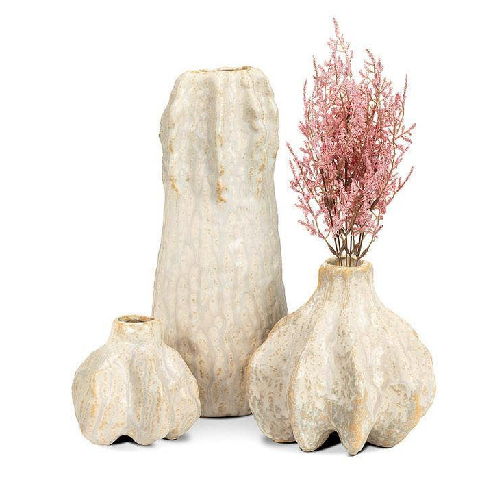 Small Spiny Bulb Vase-Antique White-3.5"H