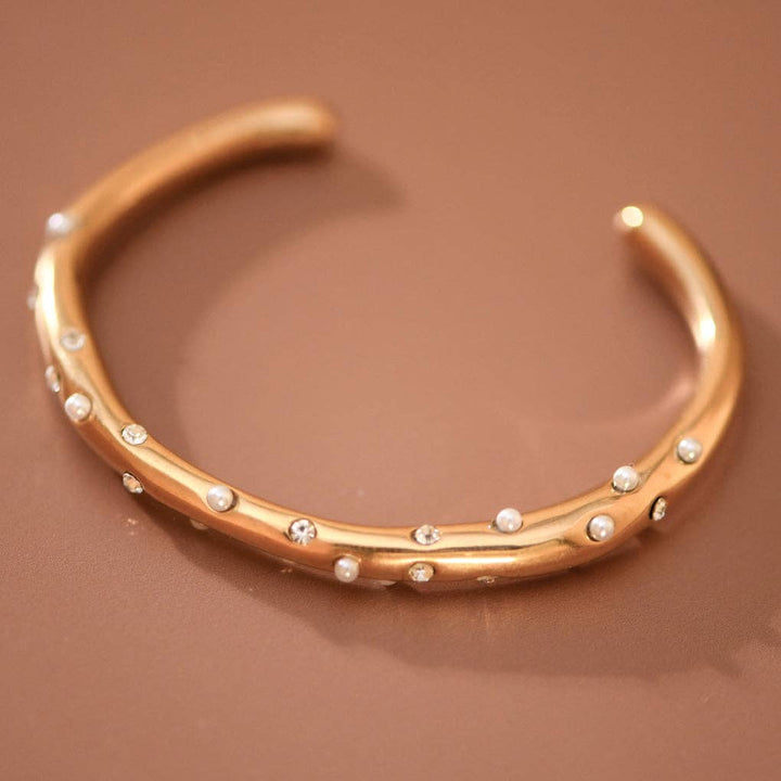 18K Gold PVD Plated Waterproof Stainless Steel Cuff
