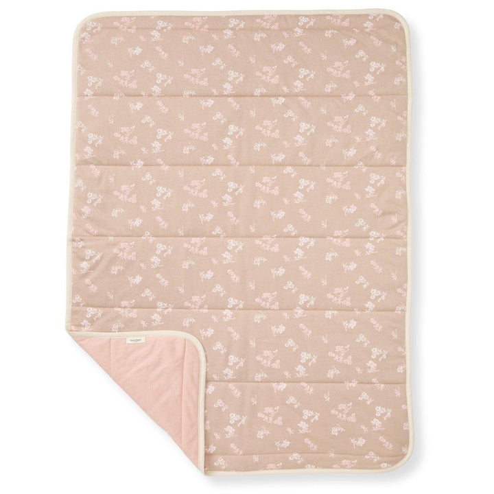 Whimsical Floral Organic Cotton Reversible Baby Blanket