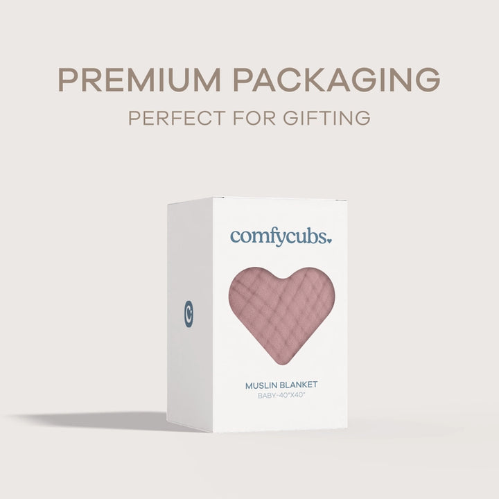 Mauve Muslin Cotton Blankets by Comfy Cubs