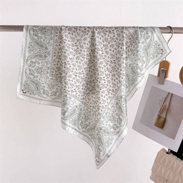White Paisley Square Scarf