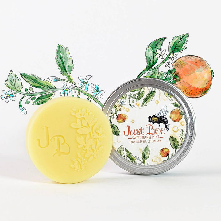 Sweet Orange Mint Beeswax Lotion Bar