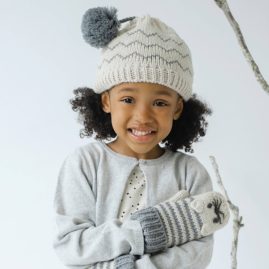 Knitted Cat Mittens for Toddlers & Kids