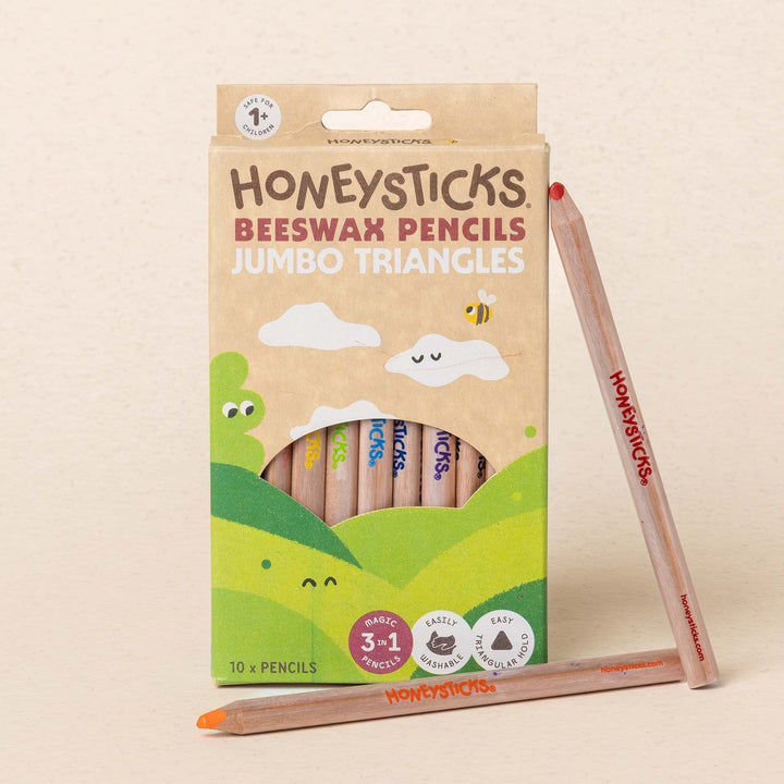 Beeswax 10pk  Pencils Jumbo Triangles