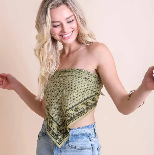 Oversized Luxe Olive Cotton Bandana Scarf