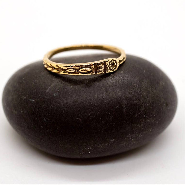 Brass Etched Band Ring
