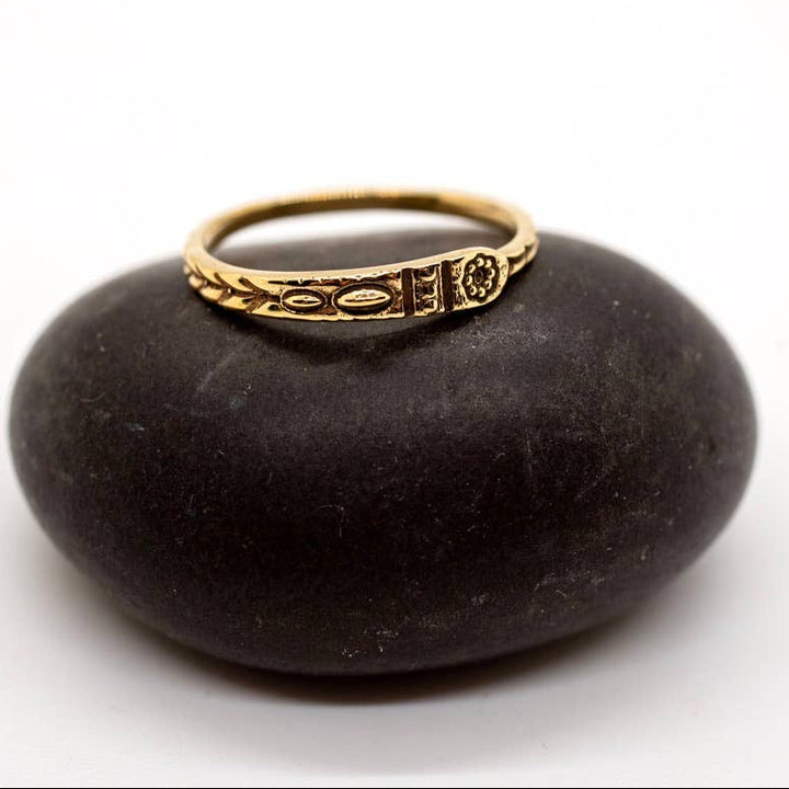 Brass Etched Band Ring