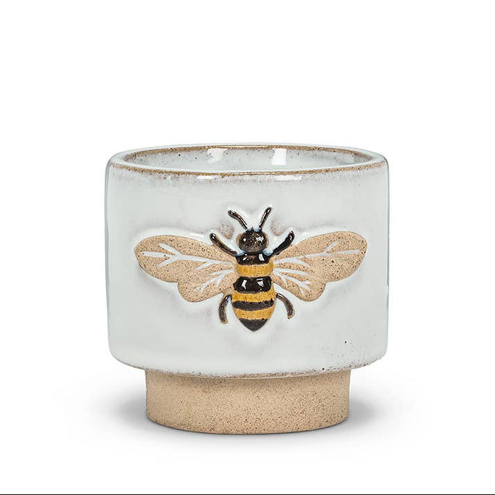 Small Embossed Bee Planter 3"H