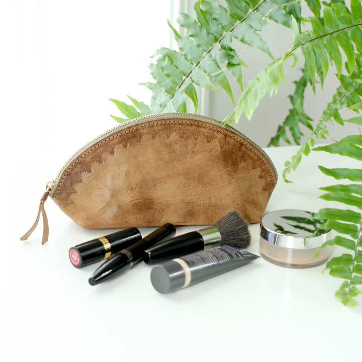 Blossom Leather Travel Pouch
