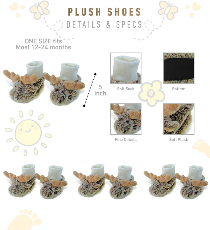 Super Soft Plush Baby Moose Shoes