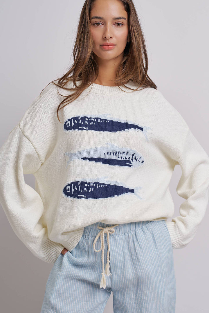 Sardine Oversized Drop-Shoulder Sweater