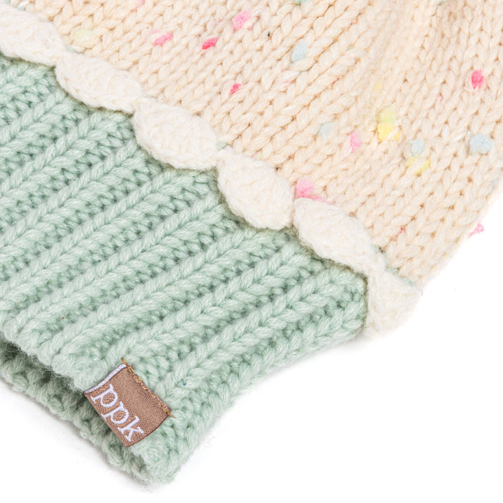 Pastel Cupcake Knit Winter Hat in Mint Green