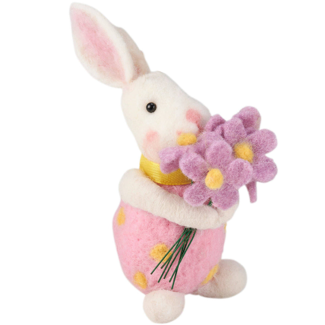Felt Bunny With Bouquet